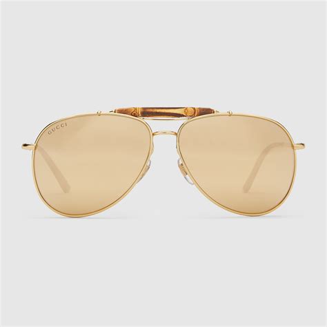 price for gucci limited edition gold-plated aviator sunglasses|Gucci unisex aviator sunglasses.